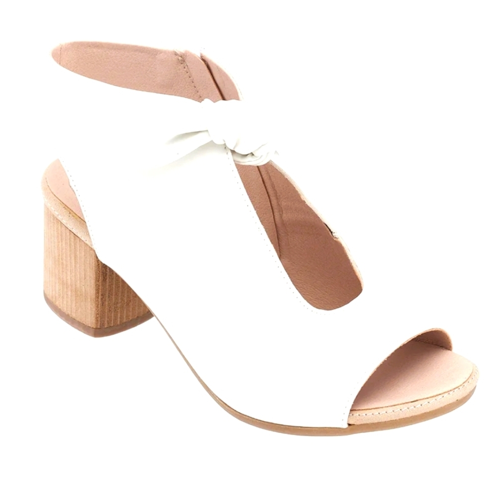 Good Choice Womens Kimora Faux Leather Bow White Size 8.5